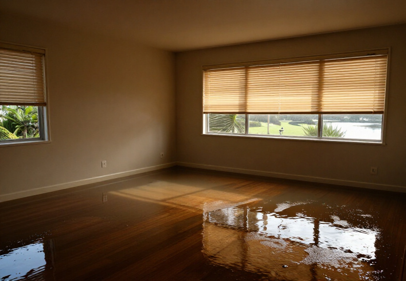 Water-damaged retail space in North Manly before cleanup