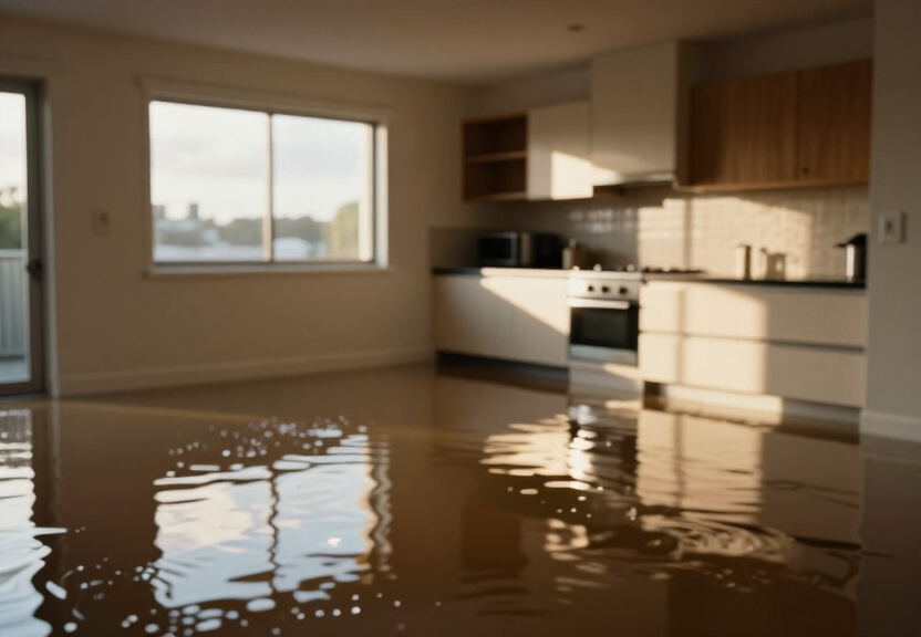 Wet subfloor in North Manly property before drying